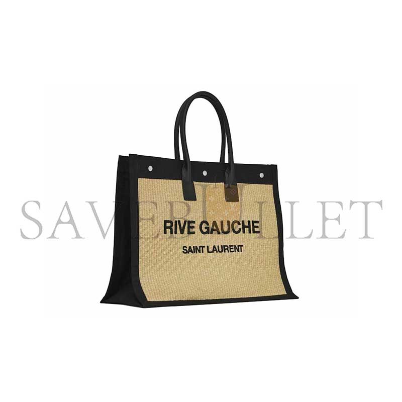 YSL RIVE GAUCHE EMROIDERED RAFFIA TOTE BAG 509415 (48*36*16cm)